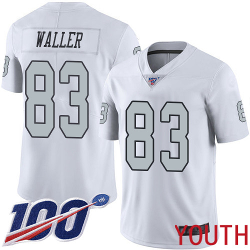 Oakland Raiders Limited White Youth Darren Waller Jersey NFL Football #83 100th Season Rush Vapor Jersey